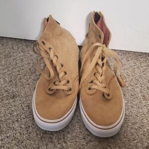 Vans High-Top Sneakers in Tan with White Soles